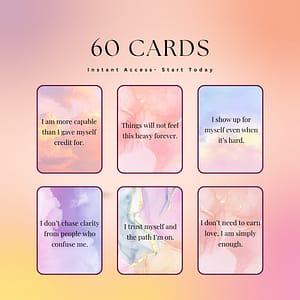 Affirmation Cards – Printable & Digital (60 Healing & Self-Worth Cards)